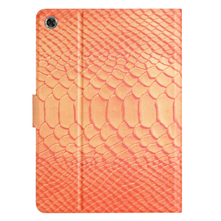 For Lenovo Tab M10 Plus Solid Color Crocodile Texture Leather Smart Tablet Case(Orange)