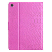 For Lenovo Tab M10 Plus Solid Color Crocodile Texture Leather Smart Tablet Case(Rose Red)