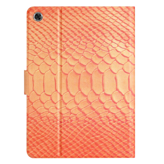 For Lenovo Tab M10 Plus 10.6 3rd Gen 2022 Solid Color Crocodile Texture Leather Smart Tablet Case(Orange)