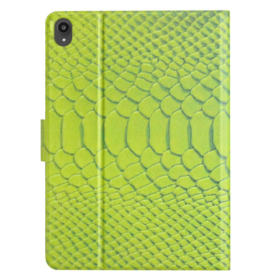 For Lenovo Tab P11 Solid Color Crocodile Texture Leather Smart Tablet Case(Green)