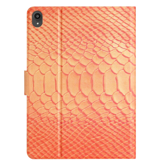 For Lenovo Tab P11 Solid Color Crocodile Texture Leather Smart Tablet Case(Orange)