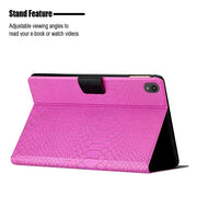 For Lenovo Tab P11 Solid Color Crocodile Texture Leather Smart Tablet Case(Rose Red)