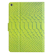 For Amazon Kindle Fire HD 10 2019/2017/2015 Solid Color Crocodile Texture Leather Smart Tablet Case(Green)