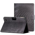 For Amazon Kindle Fire HD 10 2021 Solid Color Crocodile Texture Leather Smart Tablet Case(Black) - Amazon by PMC TechLife | Online Shopping South Africa | PMC TechLife | Buy Now Pay Later Mobicred