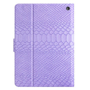 For Amazon Kindle Fire HD 10 2021 Solid Color Crocodile Texture Leather Smart Tablet Case(Purple)