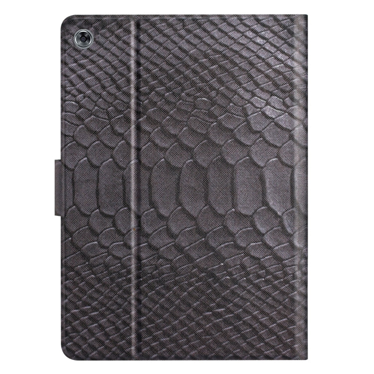 For Huawei MatePad T 10s Solid Color Crocodile Texture Leather Tablet Case(Black)