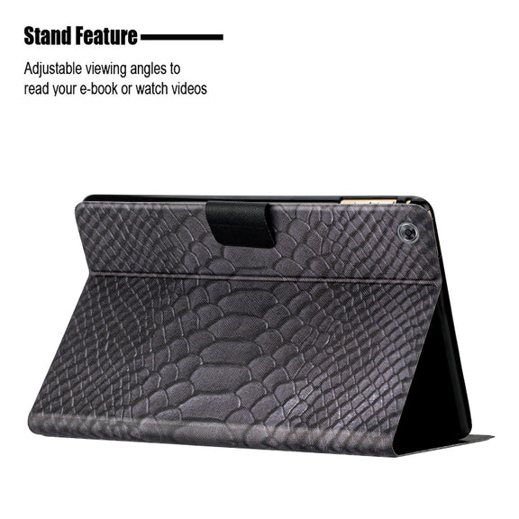 For Huawei MatePad T 10s Solid Color Crocodile Texture Leather Tablet Case(Black)