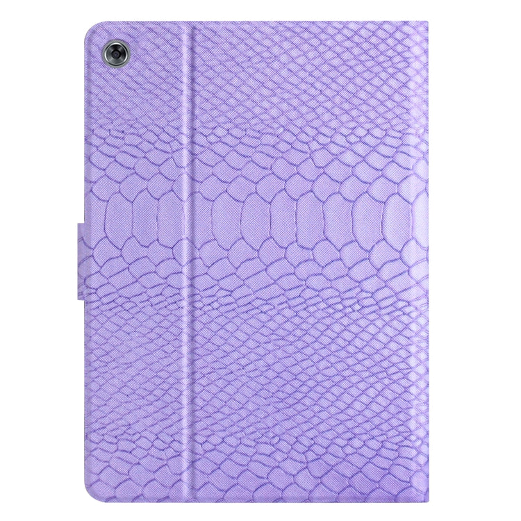 For Huawei MatePad T 10s Solid Color Crocodile Texture Leather Tablet Case(Purple)