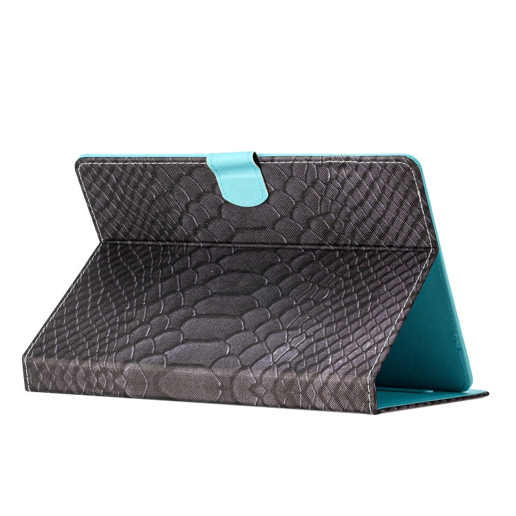 For 10 inch Tablets Solid Color Crocodile Texture Leather Tablet Case(Black)