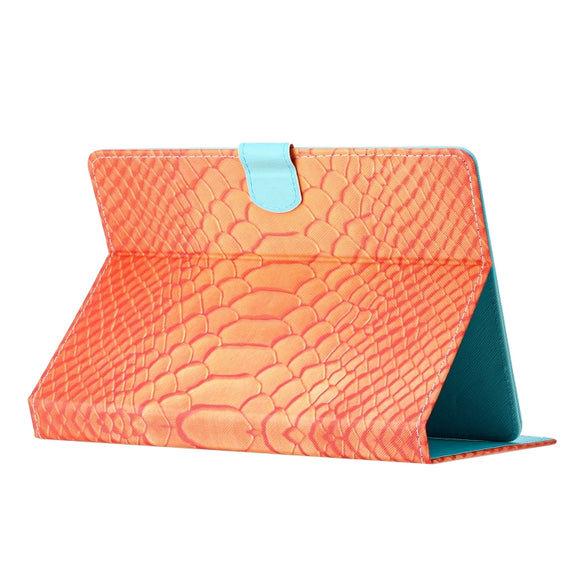 For 10 inch Tablets Solid Color Crocodile Texture Leather Tablet Case(Orange)