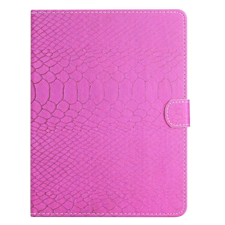 For 10 inch Tablets Solid Color Crocodile Texture Leather Tablet Case(Rose Red)