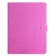 For 10 inch Tablets Solid Color Crocodile Texture Leather Tablet Case(Rose Red)