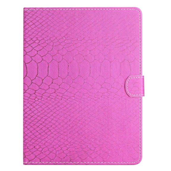 For 10 inch Tablets Solid Color Crocodile Texture Leather Tablet Case(Rose Red)