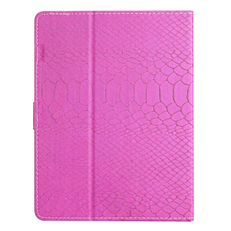 For 10 inch Tablets Solid Color Crocodile Texture Leather Tablet Case(Rose Red)