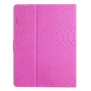 For 10 inch Tablets Solid Color Crocodile Texture Leather Tablet Case(Rose Red)