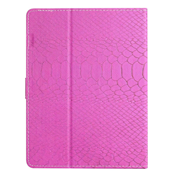 For 10 inch Tablets Solid Color Crocodile Texture Leather Tablet Case(Rose Red)