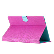 For 10 inch Tablets Solid Color Crocodile Texture Leather Tablet Case(Rose Red)