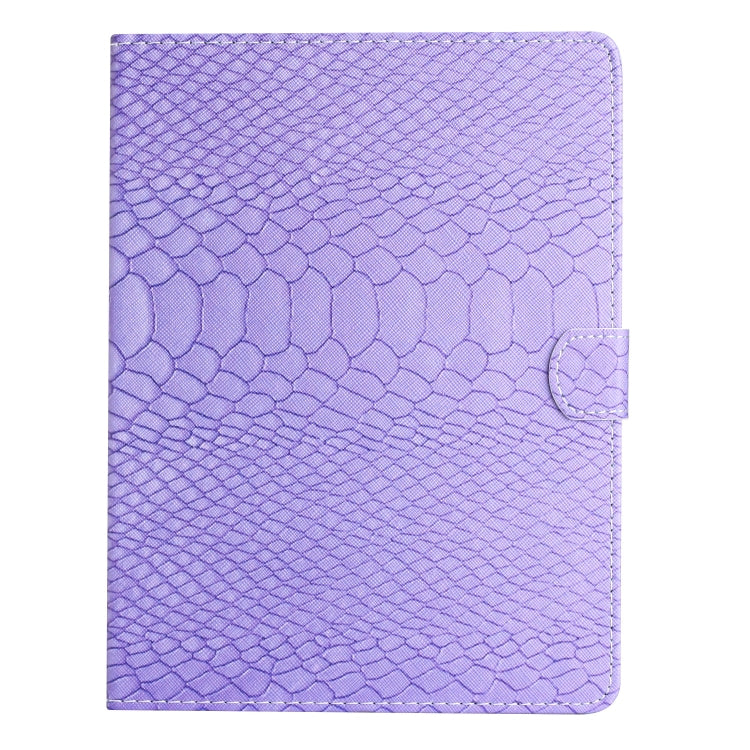 For 10 inch Tablets Solid Color Crocodile Texture Leather Tablet Case(Purple)