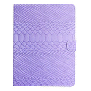For 10 inch Tablets Solid Color Crocodile Texture Leather Tablet Case(Purple)