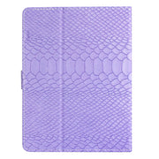 For 10 inch Tablets Solid Color Crocodile Texture Leather Tablet Case(Purple)