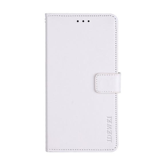 For Oukitel C19 Pro idewei Crazy Horse Texture Leather Phone Case(White)