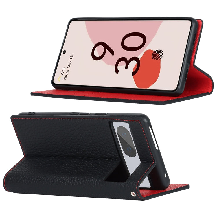 For Google Pixel 7 5G Litchi Texture Genuine Leather Phone Case(Black)