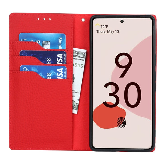 For Google Pixel 7 5G Litchi Texture Genuine Leather Phone Case(Red)