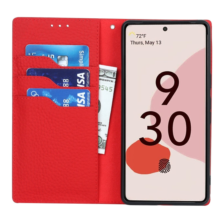 For Google Pixel 7 5G Litchi Texture Genuine Leather Phone Case(Red)