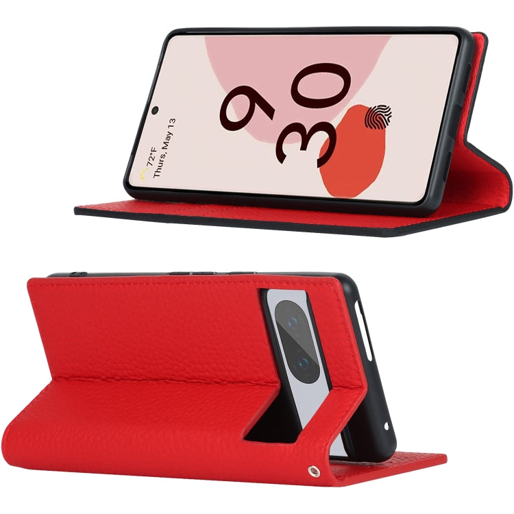 For Google Pixel 7 5G Litchi Texture Genuine Leather Phone Case(Red)