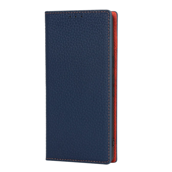 For Google Pixel 7 5G Litchi Texture Genuine Leather Phone Case(Dark Blue)