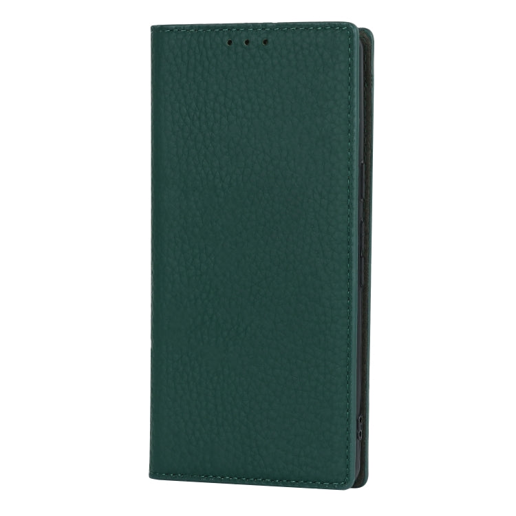 For Google Pixel 7 5G Litchi Texture Genuine Leather Phone Case(Dark Green)