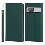For Google Pixel 7 5G Litchi Texture Genuine Leather Phone Case(Dark Green)