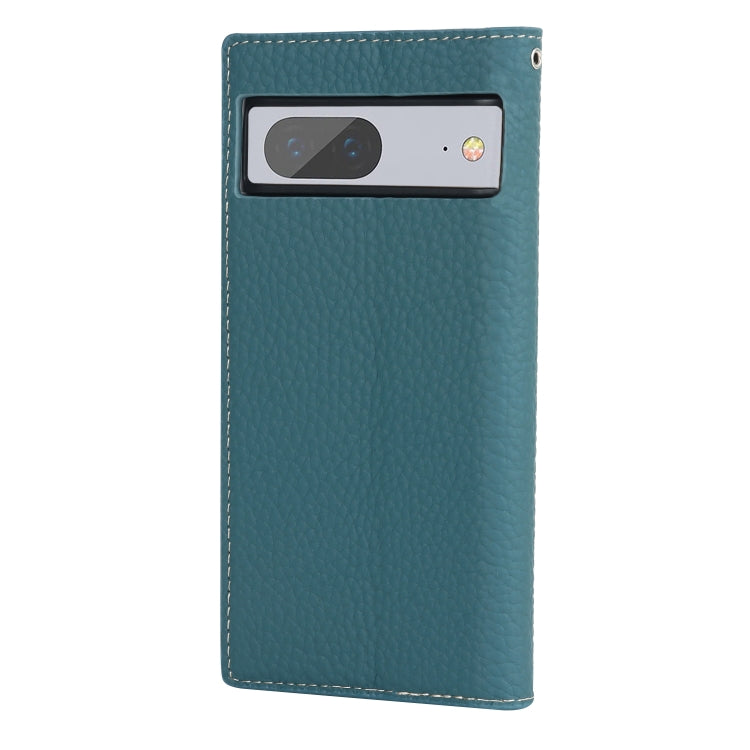 For Google Pixel 7 5G Litchi Texture Genuine Leather Phone Case(Sky Blue)