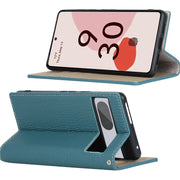 For Google Pixel 7 5G Litchi Texture Genuine Leather Phone Case(Sky Blue)