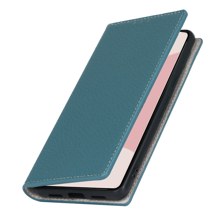 For Google Pixel 7 5G Litchi Texture Genuine Leather Phone Case(Sky Blue)