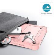 Silicone + PC Holder Shockproof Tablet Case For Amazon Kindle Fire HD 8 2022 / 2020 / HD 8 Plus 2020(Rose Gold)