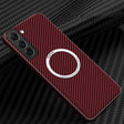 For Samsung Galaxy S23 5G Carbon Fiber Texture MagSafe Magnetic Phone Case(Red) - Galaxy S23 5G Cases by PMC TechLife | Online Shopping South Africa | PMC TechLife