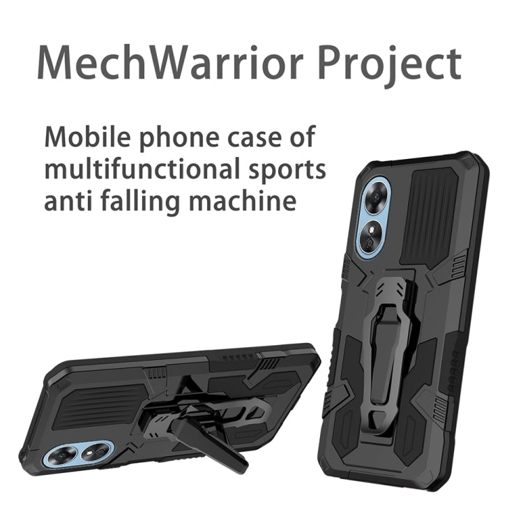 For OPPO A17 Armor Warrior Shockproof PC + TPU Phone Case(Black)