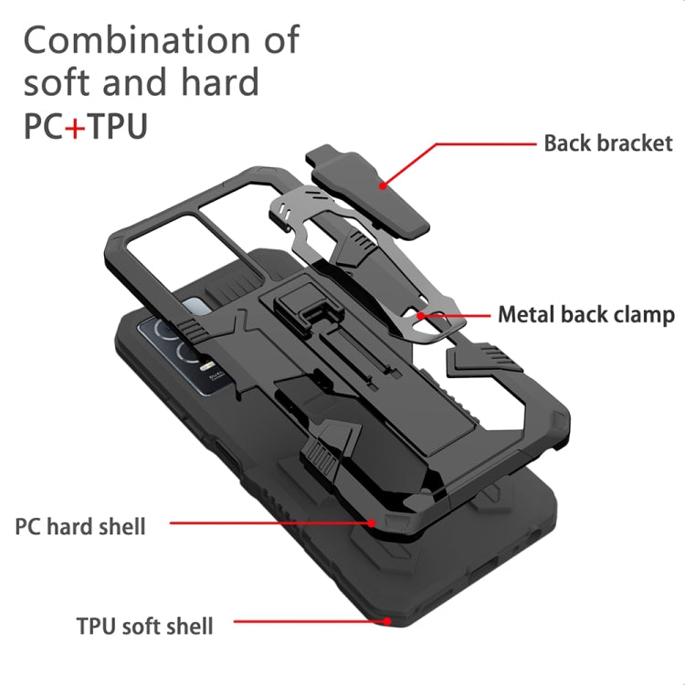 For OPPO A17 Armor Warrior Shockproof PC + TPU Phone Case(Black)