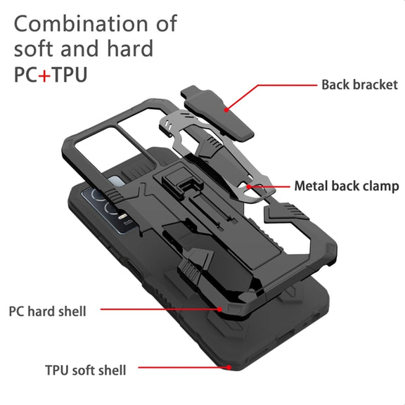 For OPPO A17 Armor Warrior Shockproof PC + TPU Phone Case(Black)