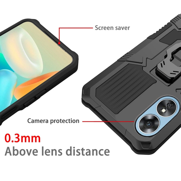 For OPPO A17 Armor Warrior Shockproof PC + TPU Phone Case(Black)