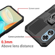 For OPPO A17 Armor Warrior Shockproof PC + TPU Phone Case(Black)