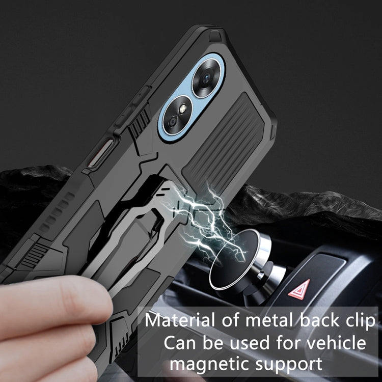 For OPPO A17 Armor Warrior Shockproof PC + TPU Phone Case(Black)