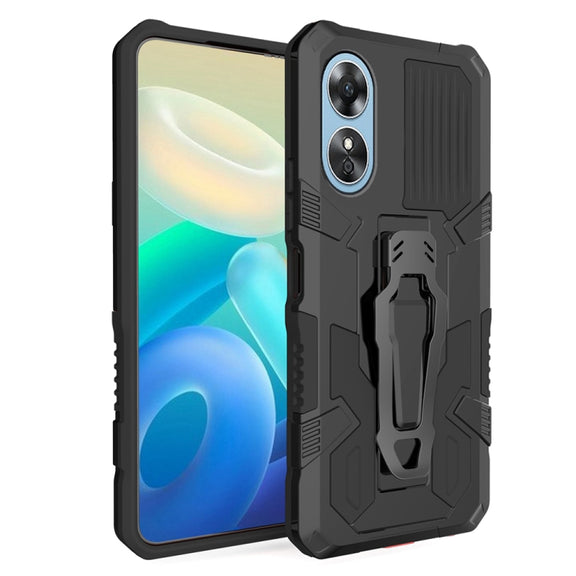 For OPPO A17 Armor Warrior Shockproof PC + TPU Phone Case(Black)