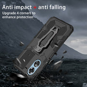 For OPPO A17 Armor Warrior Shockproof PC + TPU Phone Case(Black)