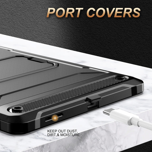 For Samsung Galaxy Tab S6 Lite Explorer PC + TPU Tablet Protective Case with Pen Slot(Black)