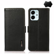 For Honor 80 SE KHAZNEH Side-Magnetic Litchi Genuine Leather RFID Phone Case(Black) - Honor Cases by PMC TechLife | Online Shopping South Africa | PMC TechLife | Buy Now Pay Later Mobicred