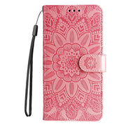 For Huawei nova Y61 Embossed Sunflower Leather Phone Case(Rose Gold)