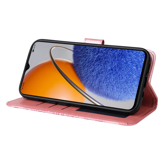 For Huawei nova Y61 Embossed Sunflower Leather Phone Case(Rose Gold)