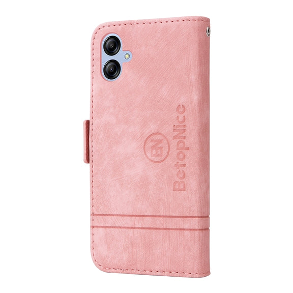 For Samsung Galaxy A04e BETOPNICE Dual-side Buckle Leather Phone Case(Pink)